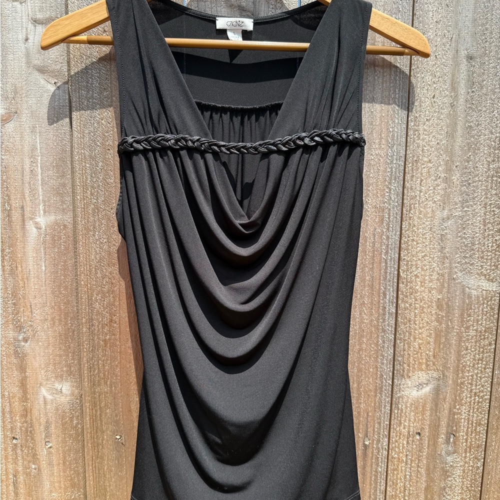 Cache Black Ruched Sleeveless Tank